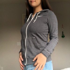 Gray Nike Zip Up Hoodie